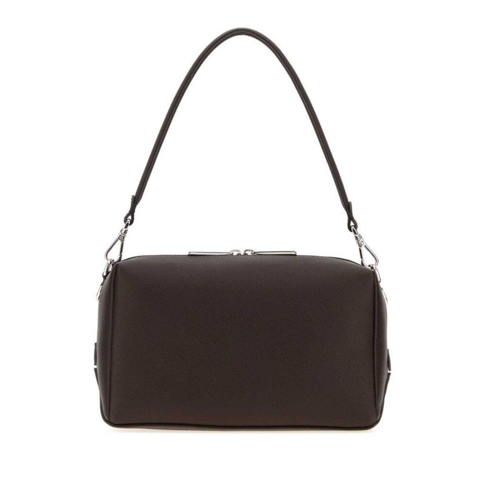 Fendi Men Dark Brown Leather Lui Medium Shoulder Bag